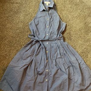 Michael Kors Halter Stripped Shirt Dress SZ 4